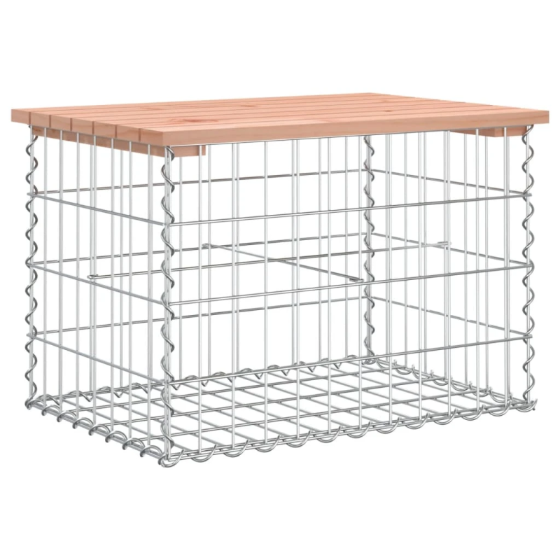 vidaXL dārza sols, gabiona dizains, 63x44x42 cm, egles masīvkoks