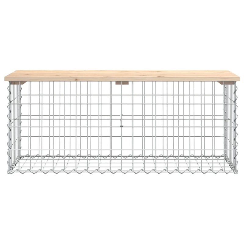 vidaXL dārza sols, gabiona dizains, 03x44x42 cm, priedes masīvkoks