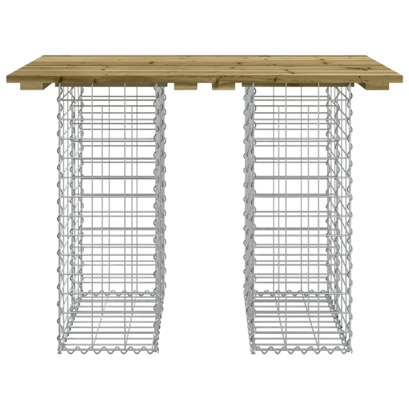 vidaXL dārza galds, gabiona dizains, 100x70x72 cm, impregnēts priedes koks