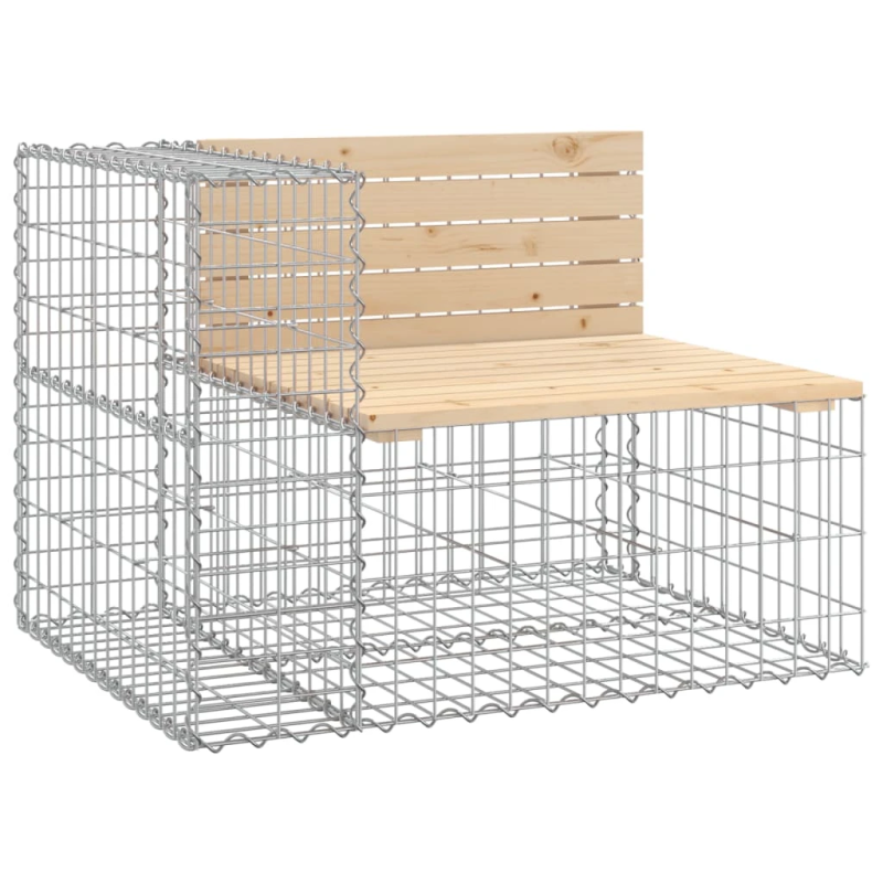 vidaXL dārza sols, gabiona dizains, 92x71x65,5 cm, priedes masīvkoks