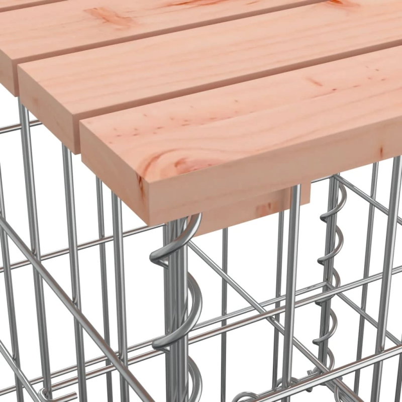 vidaXL dārza sols, gabiona dizains, 122x71x65,5 cm, priedes masīvkoks