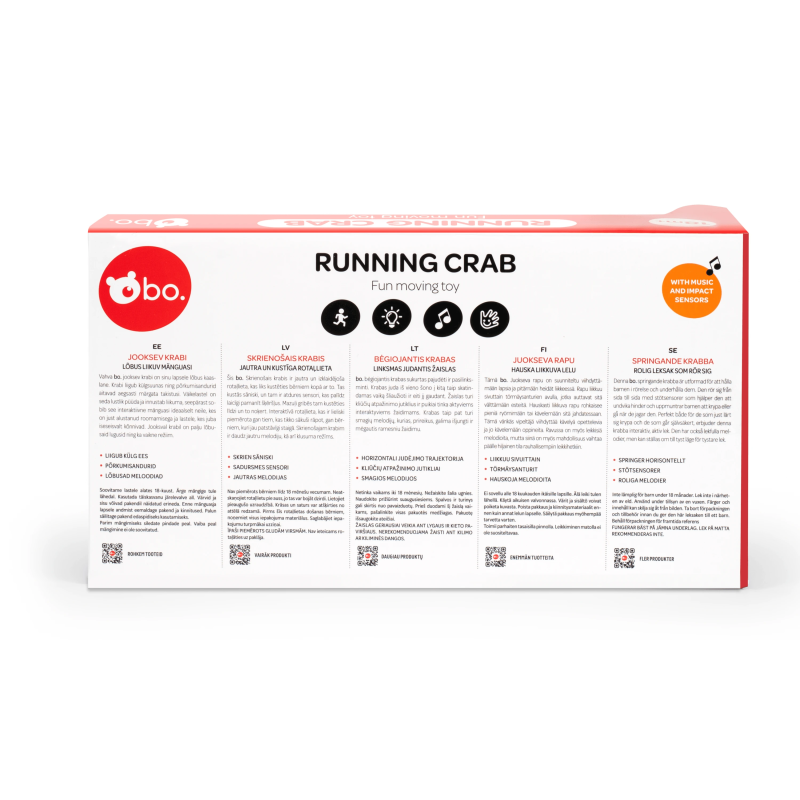 bo. Jautra un kustīga rotaļlieta - Skrienošais krabis