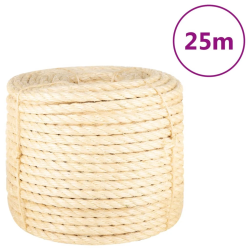 vidaXL virve, 14 mm, 25 m, 100% sizals