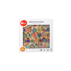 bo. Educational wooden puzzle "Alphabet and animals" ,In Lithuanian lang.,