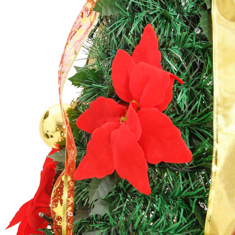 vidaXL mākslīgā Ziemassvētku egle, 100 LED, zaļa, 150 cm