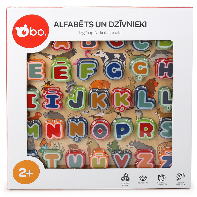 bo. Izglītojoša puzle "Alfabēts un dzīvnieki" ,Latviešu valodā,