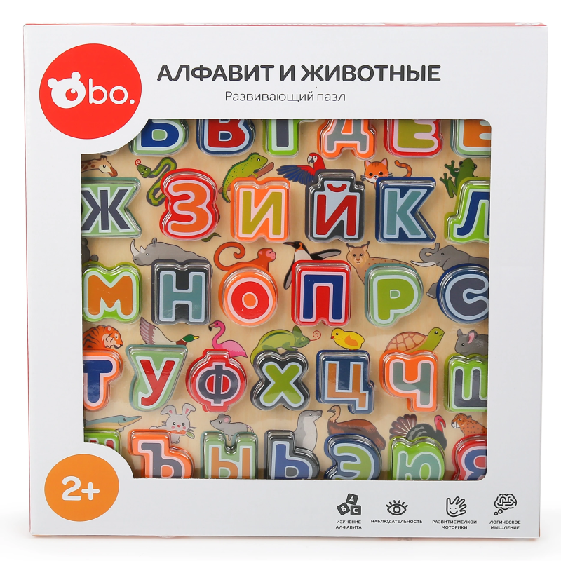 bo. Izglītojoša puzle "Alfabēts un dzīvnieki" ,Krievu valodā,