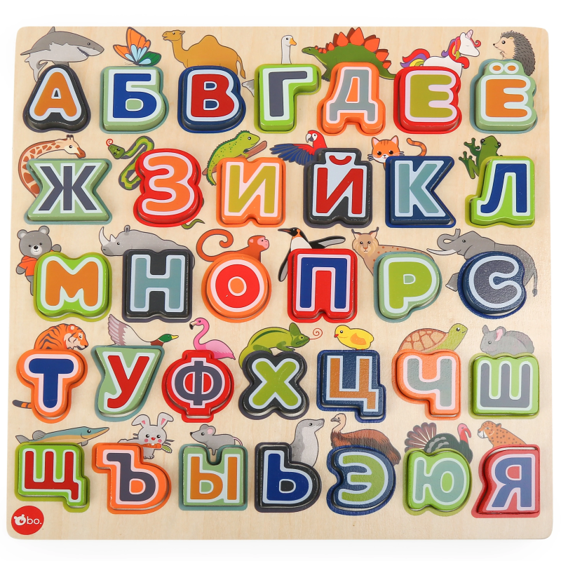 bo. Izglītojoša puzle "Alfabēts un dzīvnieki" ,Krievu valodā,