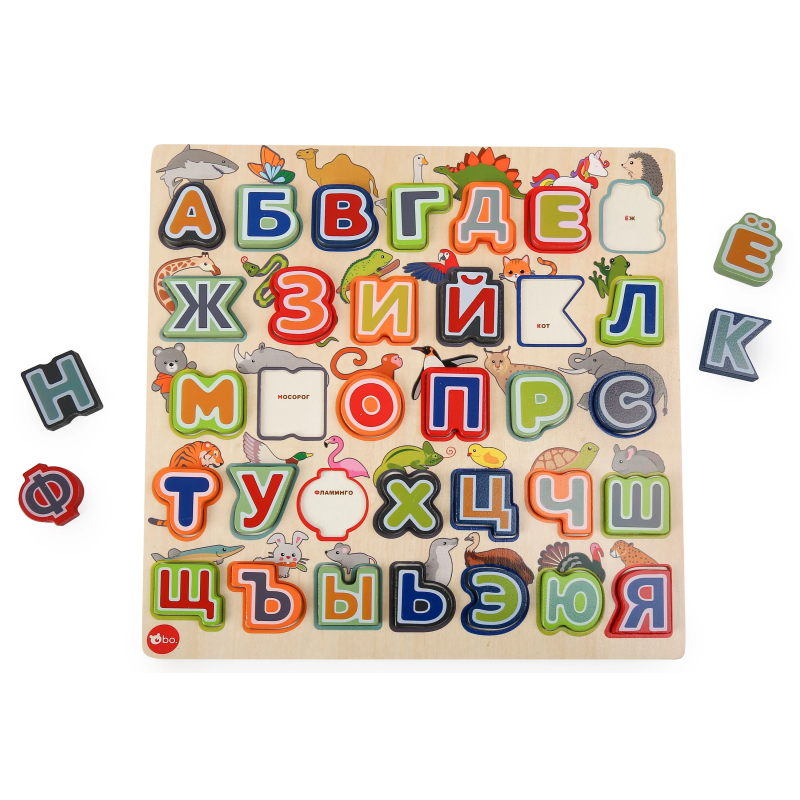 bo. Izglītojoša puzle "Alfabēts un dzīvnieki" ,Krievu valodā,