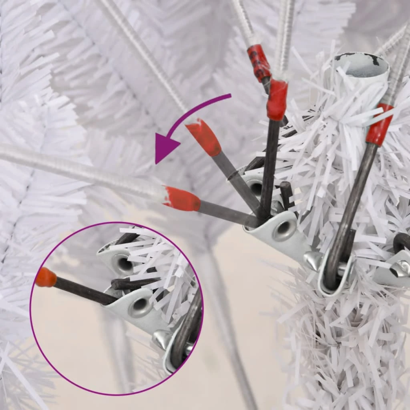 vidaXL Dirbtinė eglutė su šarnyrinėmis šakomis-stovu, balta, 270cm