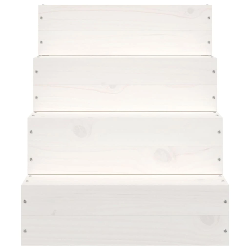 vidaXL kāpnes mājdzīvniekiem, baltas, 40x49x47 cm, priedes masīvkoks