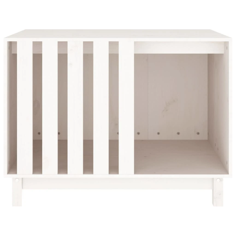 vidaXL suņu mājiņa, balta, 90x60x67 cm, priedes masīvkoks