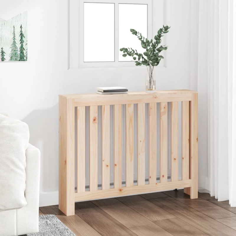 vidaXL radiatora pārsegs, 108,5x19x84 cm, priedes masīvkoks