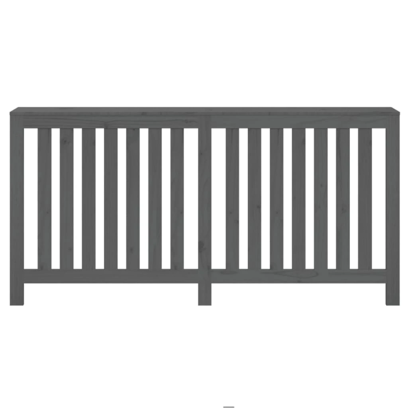 vidaXL radiatora pārsegs, pelēks, 169x19x84 cm, priedes masīvkoks