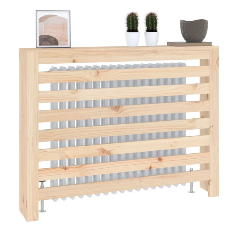 vidaXL radiatora pārsegs, 108,5x19x84 cm, priedes masīvkoks