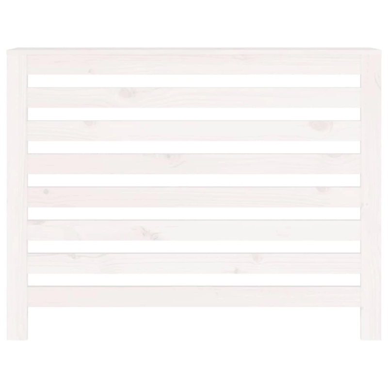vidaXL radiatora pārsegs, balts, 108,5x19x84 cm, priedes masīvkoks