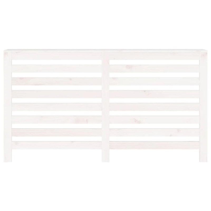 vidaXL radiatora pārsegs, balts, 153x19x84 cm, priedes masīvkoks