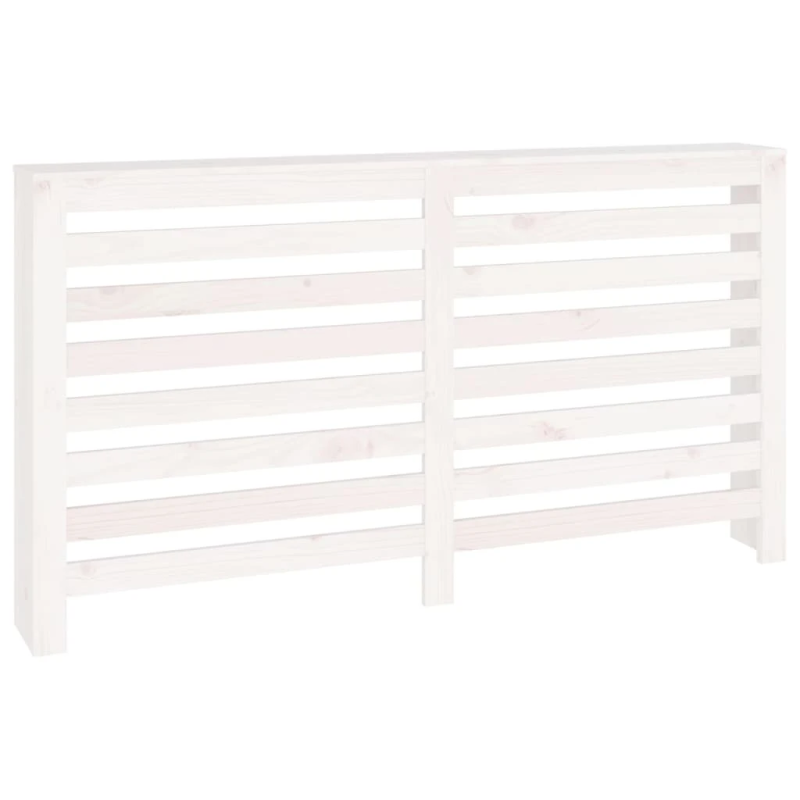 vidaXL radiatora pārsegs, balts, 153x19x84 cm, priedes masīvkoks