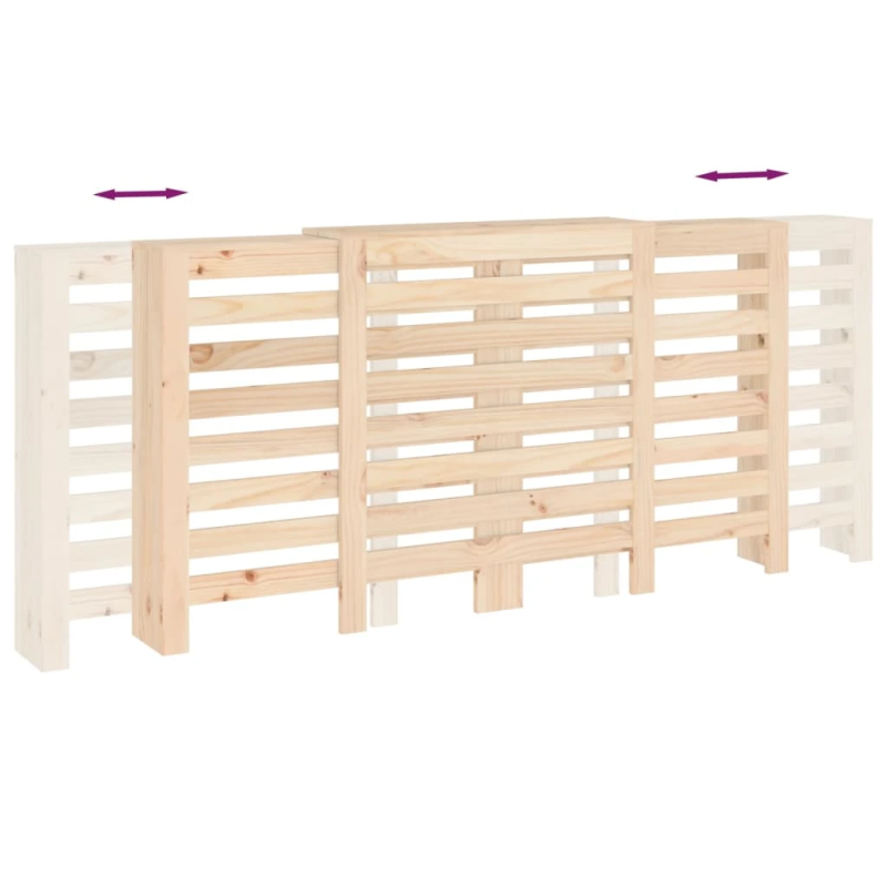 vidaXL radiatora pārsegs, 210x21x85 cm, priedes masīvkoks