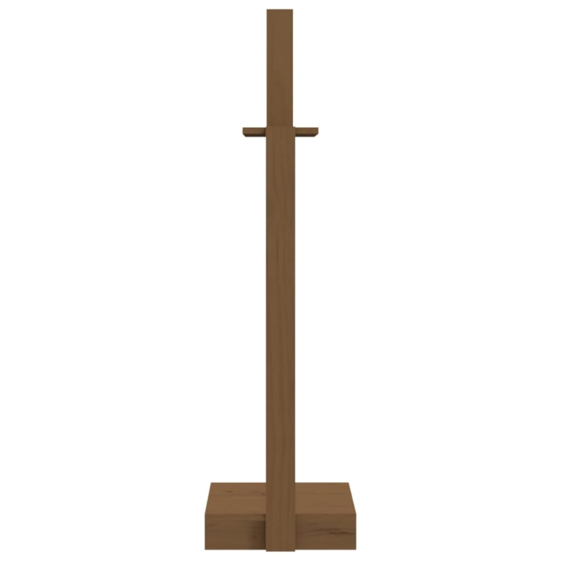 vidaXL malkas statīvs, medus brūns, 33,5x30x110 cm, priedes masīvkoks
