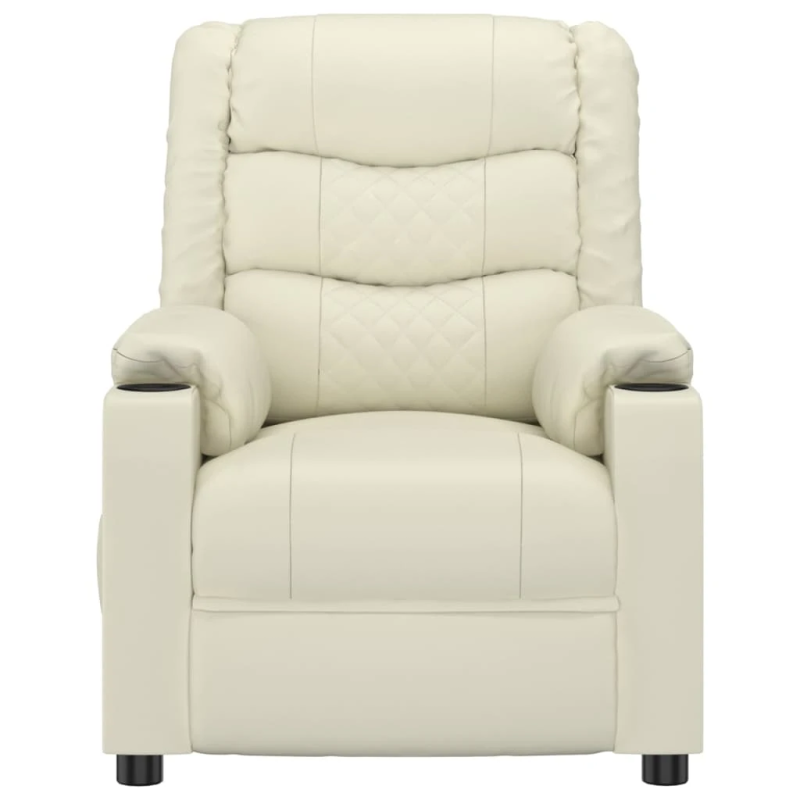 vidaXL elektrisks masāžas krēsls, krēmkrāsas mākslīgā āda