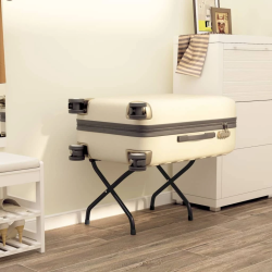 vidaXL bagāžas statīvs ar atzveltni, melns, 56x39x52 cm