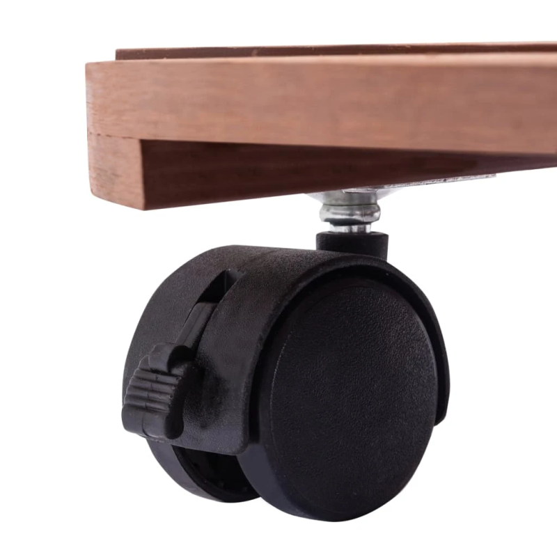 vidaXL puķu podu paliktņi ar riteņiem, 4 gab., DIA30x7,5 cm, WPC, brūni