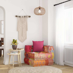 vidaXL pārveidojams pufs ar spilvenu, tekstilmozaīka, audums