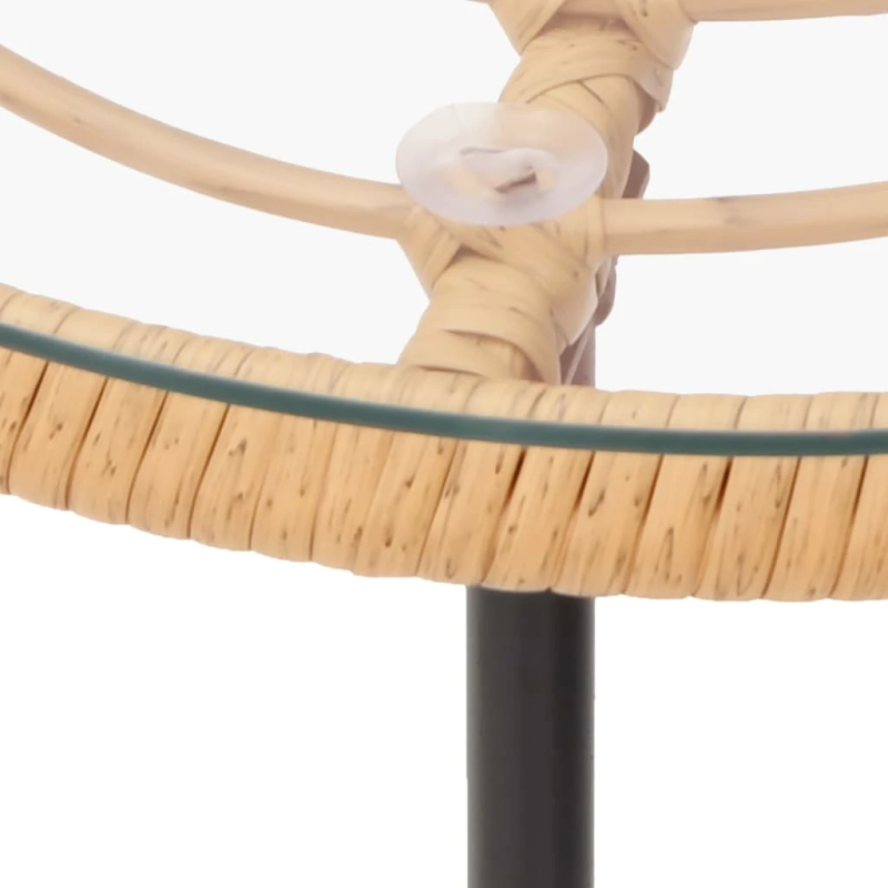 vidaXL ēdamgalds, DIA50 cm, rūdīts stikls un tērauds