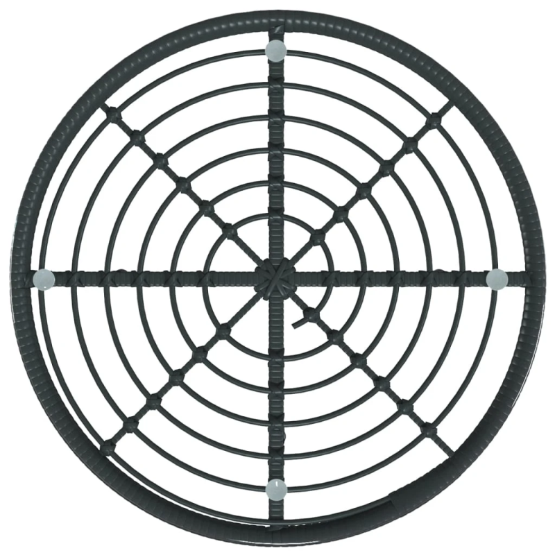 vidaXL ēdamgalds, melns, DIA80 cm, rūdīts stikls un tērauds