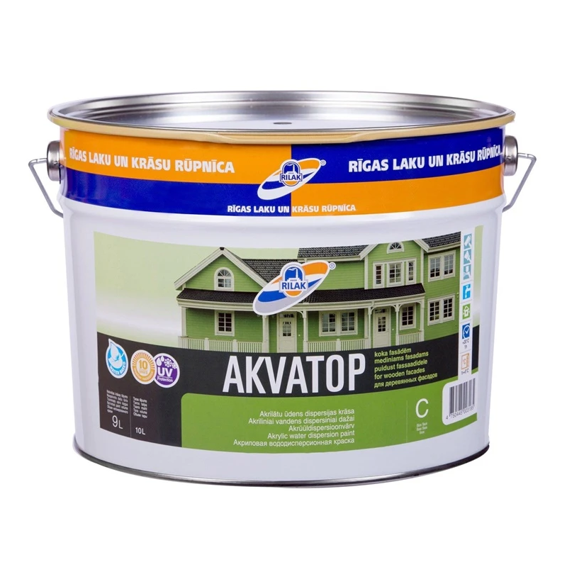 Krāsa fasādēm akvatop c 12.5kg-9l