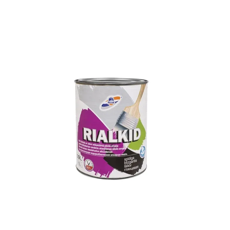 Emaljas krāsa, daudzveidīgs Rilak Rialkid, spīdīga, 0.9 l, balta