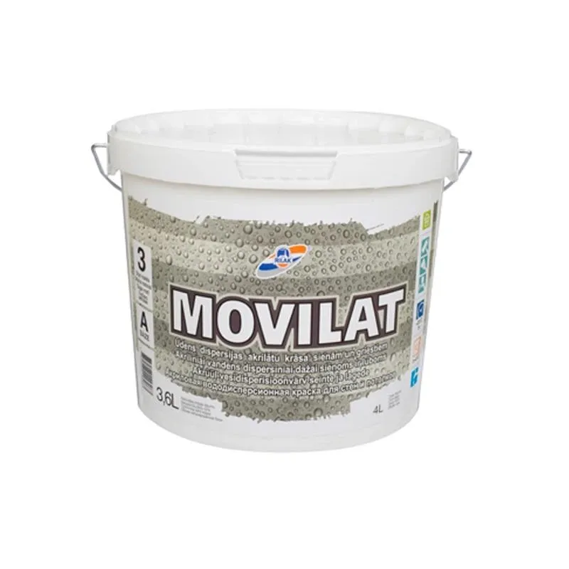 Dispersijas krāsa Rilak Movilat 3, matēti balta krās., 3.6 l
