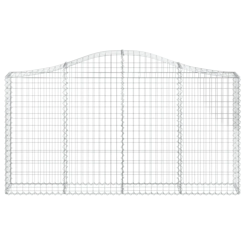 vidaXL arkveida gabiona grozi, 18gb., 200x30x100-120cm, cinkota dzelzs