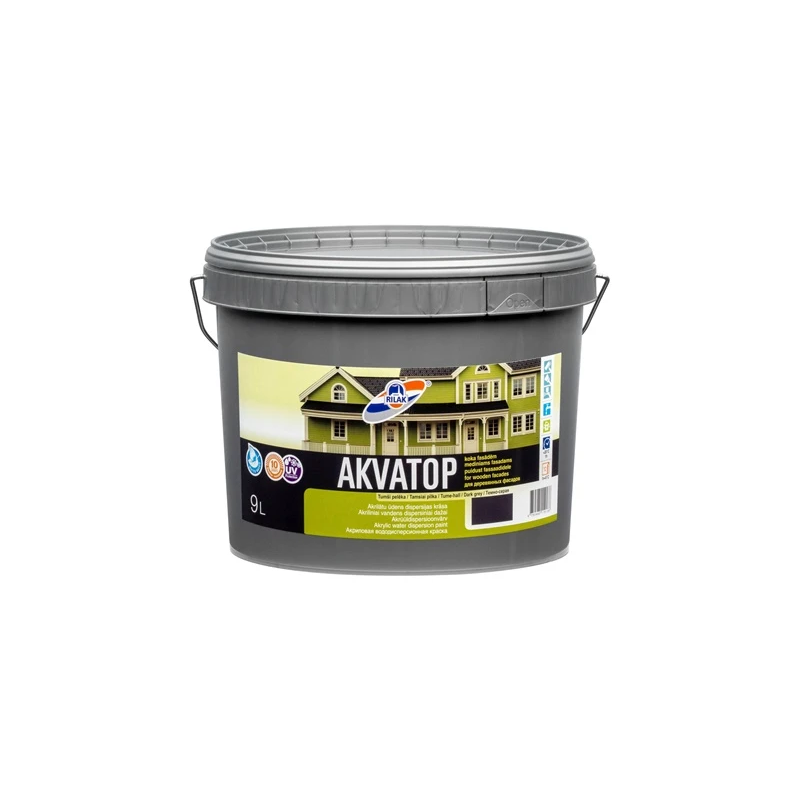 Krāsa akvatop tumši pelēka 9l