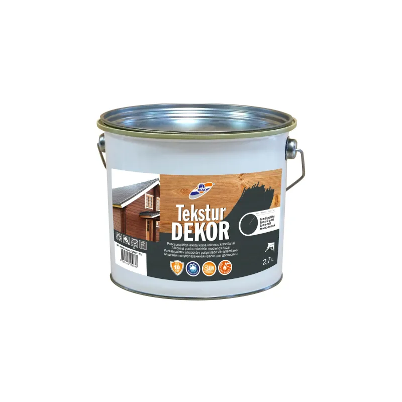 Koksnes impregnants Rilak Teksturdekor, tumši pelēka krās., 2.7 l