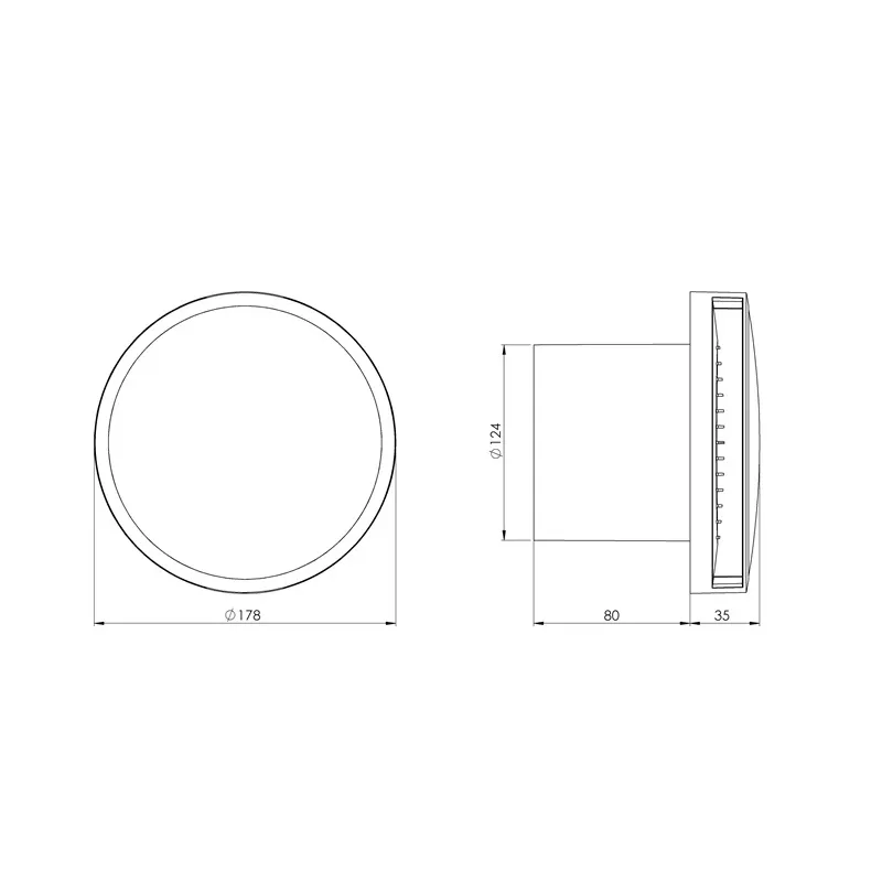 Ventilators sadzīves Europlast EAT125A, 12.5 cm
