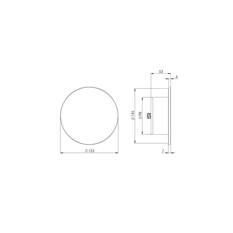 Difuzors Europlast, balta, 100 mm
