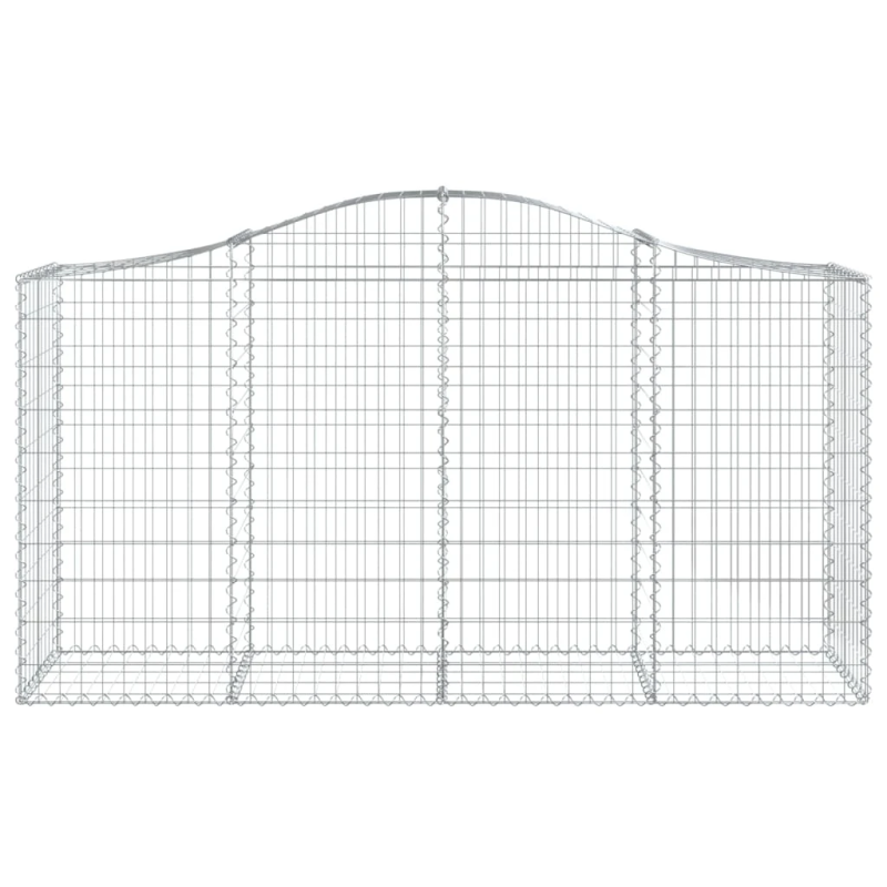vidaXL arkveida gabiona grozi, 13gb., 200x50x100-120cm, cinkota dzelzs