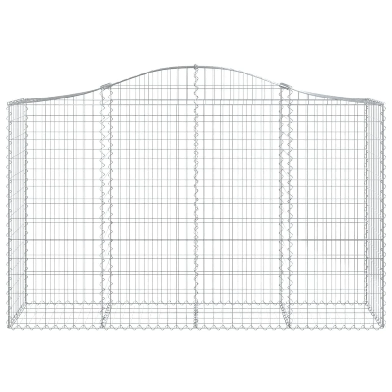 vidaXL arkveida gabiona grozi, 8 gb., 200x50x120-140cm, cinkota dzelzs