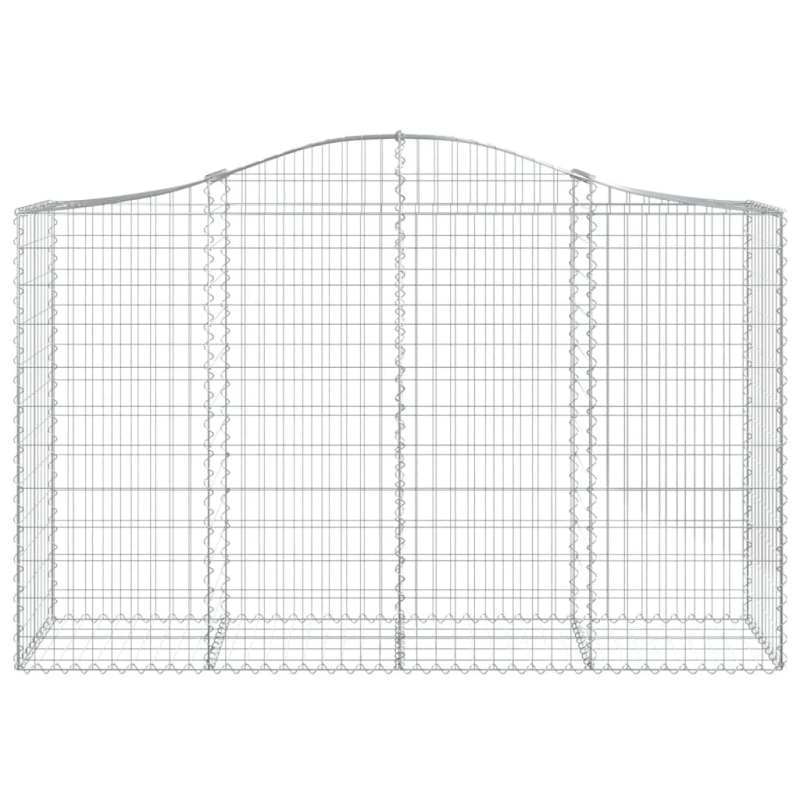 vidaXL arkveida gabiona grozi, 12gb., 200x50x120-140cm, cinkota dzelzs