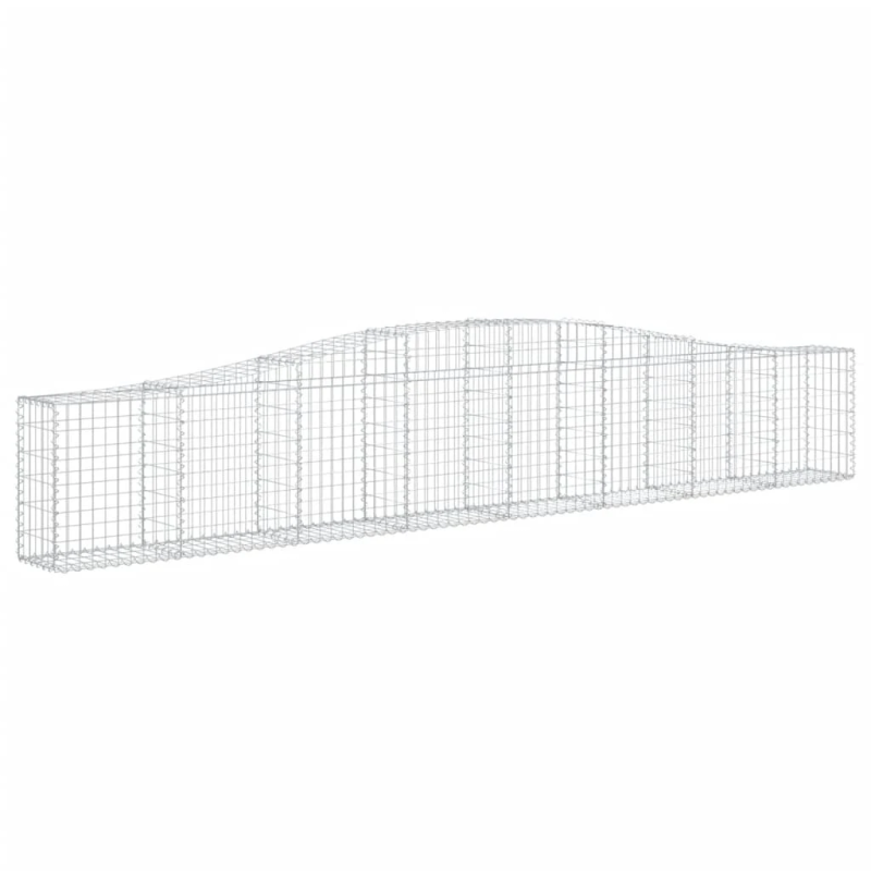 vidaXL arkveida gabiona grozi, 4 gb., 400x30x60-80 cm, cinkota dzelzs