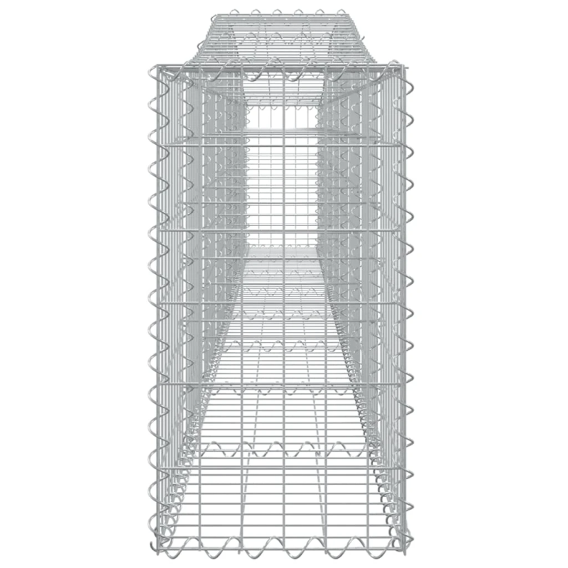 vidaXL arkveida gabiona grozi, 6 gb., 400x30x60-80 cm, cinkota dzelzs