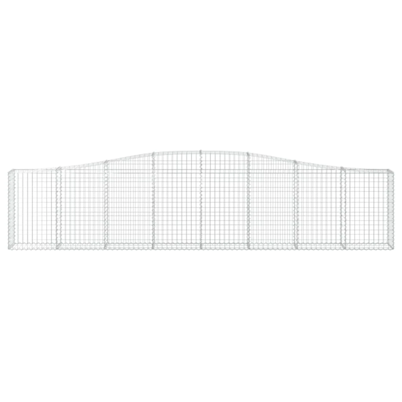 vidaXL arkveida gabiona grozi, 8 gb., 400x30x80-100cm, cinkota dzelzs