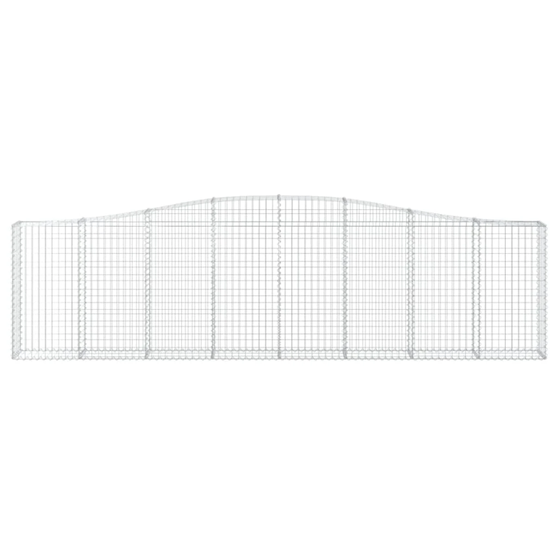 vidaXL arkveida gabiona grozi, 3 gb., 400x30x100-120cm, cinkota dzelzs