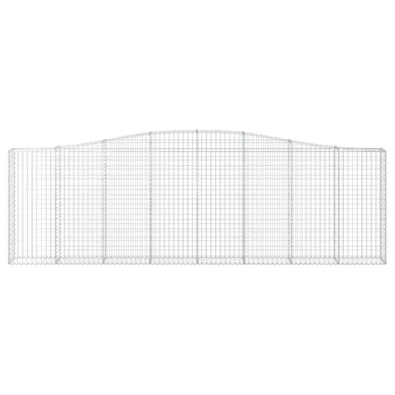 vidaXL arkveida gabiona grozi, 3 gb., 400x30x120-140cm, cinkota dzelzs