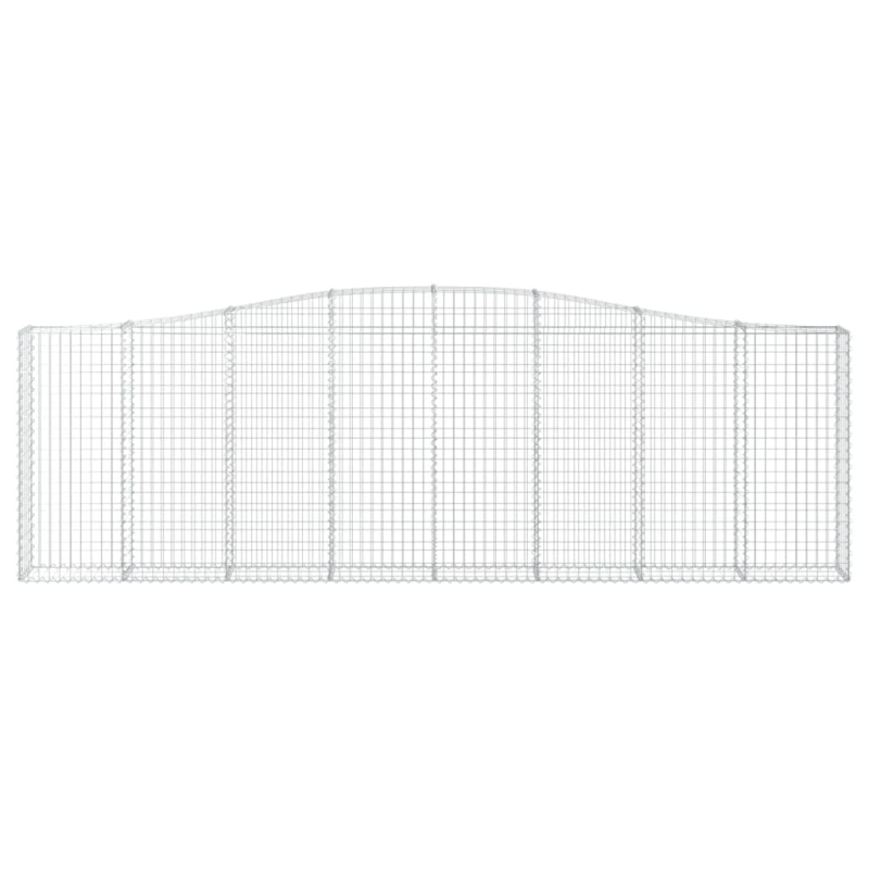 vidaXL arkveida gabiona grozi, 4 gb., 400x30x120-140cm, cinkota dzelzs