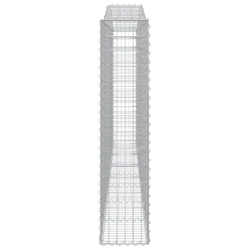 vidaXL arkveida gabiona grozi, 10gb., 400x30x140-160cm, cinkota dzelzs