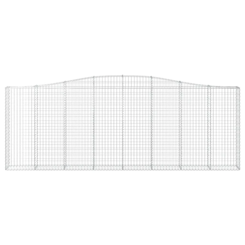 vidaXL arkveida gabiona grozi, 15gb., 400x30x140-160cm, cinkota dzelzs