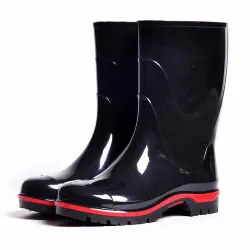 438113-02 PS18 Pusaudžu PVC zābaki melni,zili 35.izm.